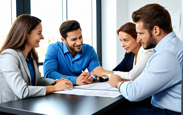 아랍어권에서의 비즈니스 매너 - A professional businesswoman in a modest, navy blue business suit, smiling confidently while standin... 아랍어권에서의 비즈니스 매너 - A professional businesswoman in a modest, navy blue business suit, smiling confidently while standin...