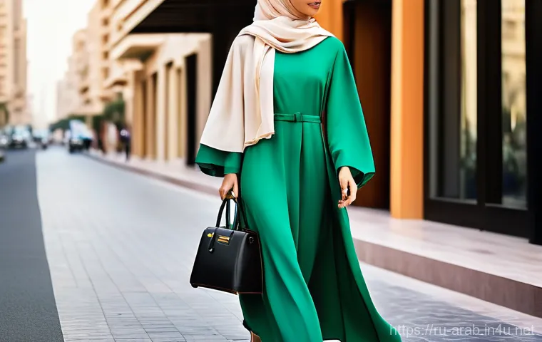 아랍어권에서의 패션 트렌드 - Prompt 1: Modern Abaya Street Style** 아랍어권에서의 패션 트렌드 - Prompt 1: Modern Abaya Street Style**