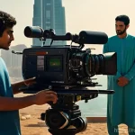 Home 7 아랍어로 유명한 영화 - **Prompt 1: "A bustling, vibrant film set in a modern Arab city, capturing the diverse genres of con...